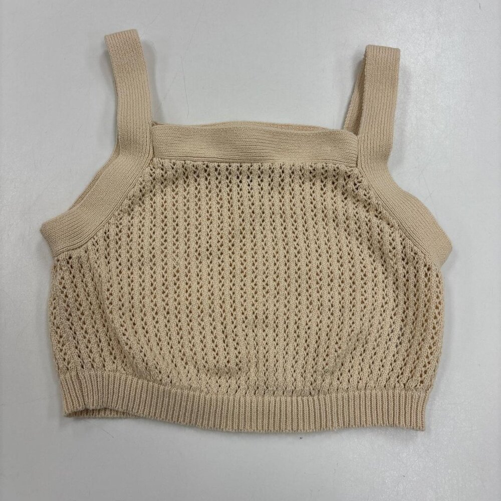Willow and Wind Crochet Crop Top Womens M Ivory Summer Beach Boho